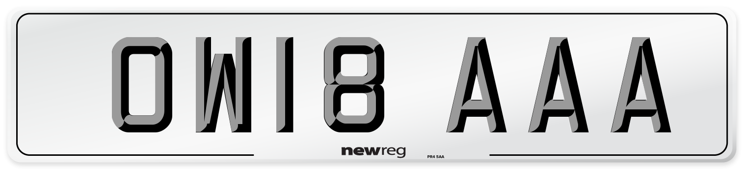OW18 AAA Number Plate from New Reg